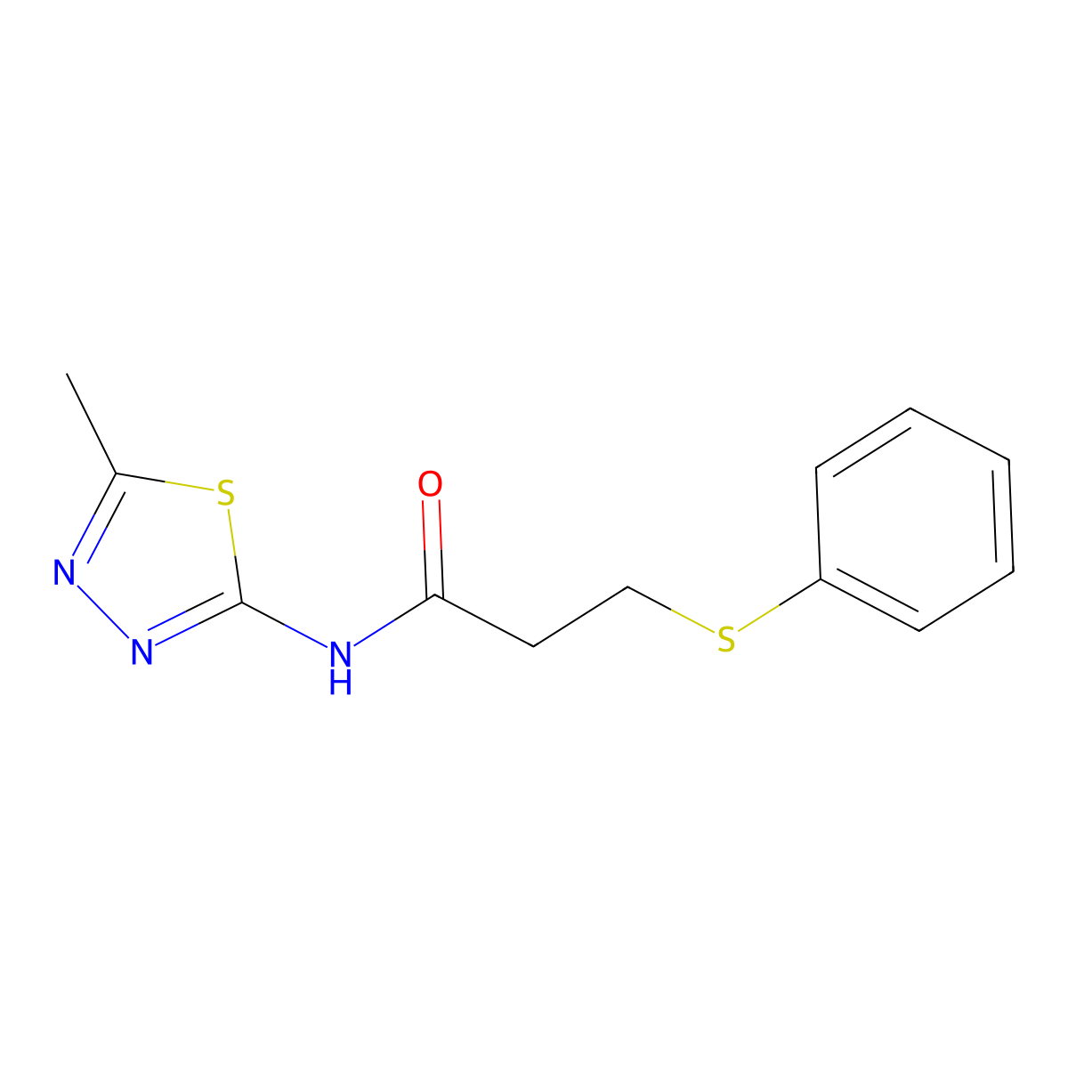 N-(5-methyl-1,3,4-thiadiazol-2-yl)-3-phenylsulfanylpropanamide molecular structure, CAS 774548-81-1