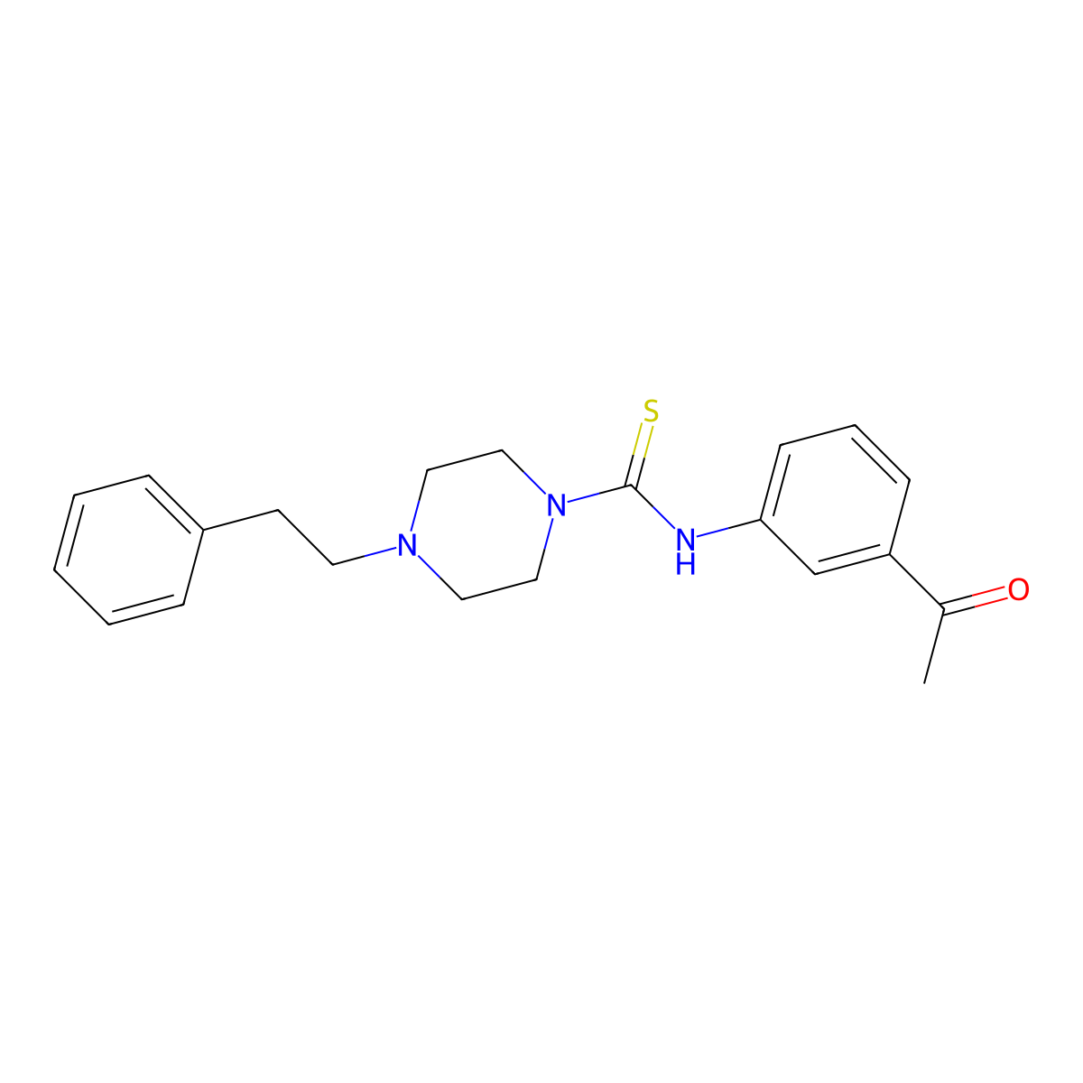N-(3-acetylphenyl)-4-(2-phenylethyl)piperazine-1-carbothioamide molecular structure, CAS 774549-04-1