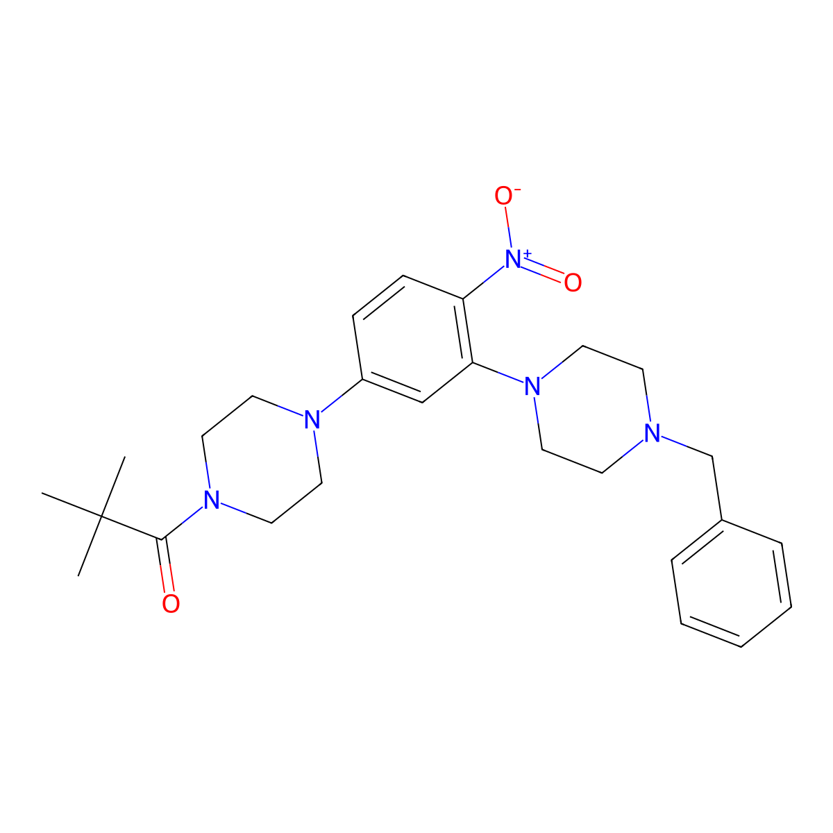 1-[4-[3-(4-Benzylpiperazin-1-yl)-4-nitrophenyl]piperazin-1-yl]-2,2-dimethylpropan-1-one molecular structure, CAS 774549-73-4