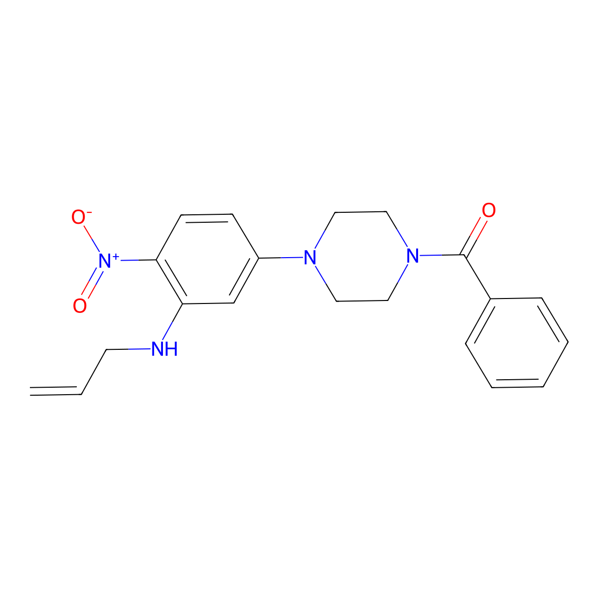 [4-[4-Nitro-3-(prop-2-enylamino)phenyl]piperazin-1-yl]-phenylmethanone molecular structure, CAS 774549-83-6