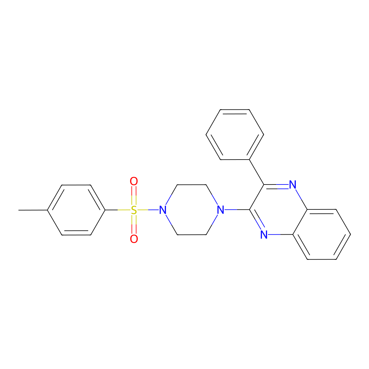 2-[4-(4-Methylphenyl)sulfonylpiperazin-1-yl]-3-phenylquinoxaline molecular structure, CAS 774549-84-7