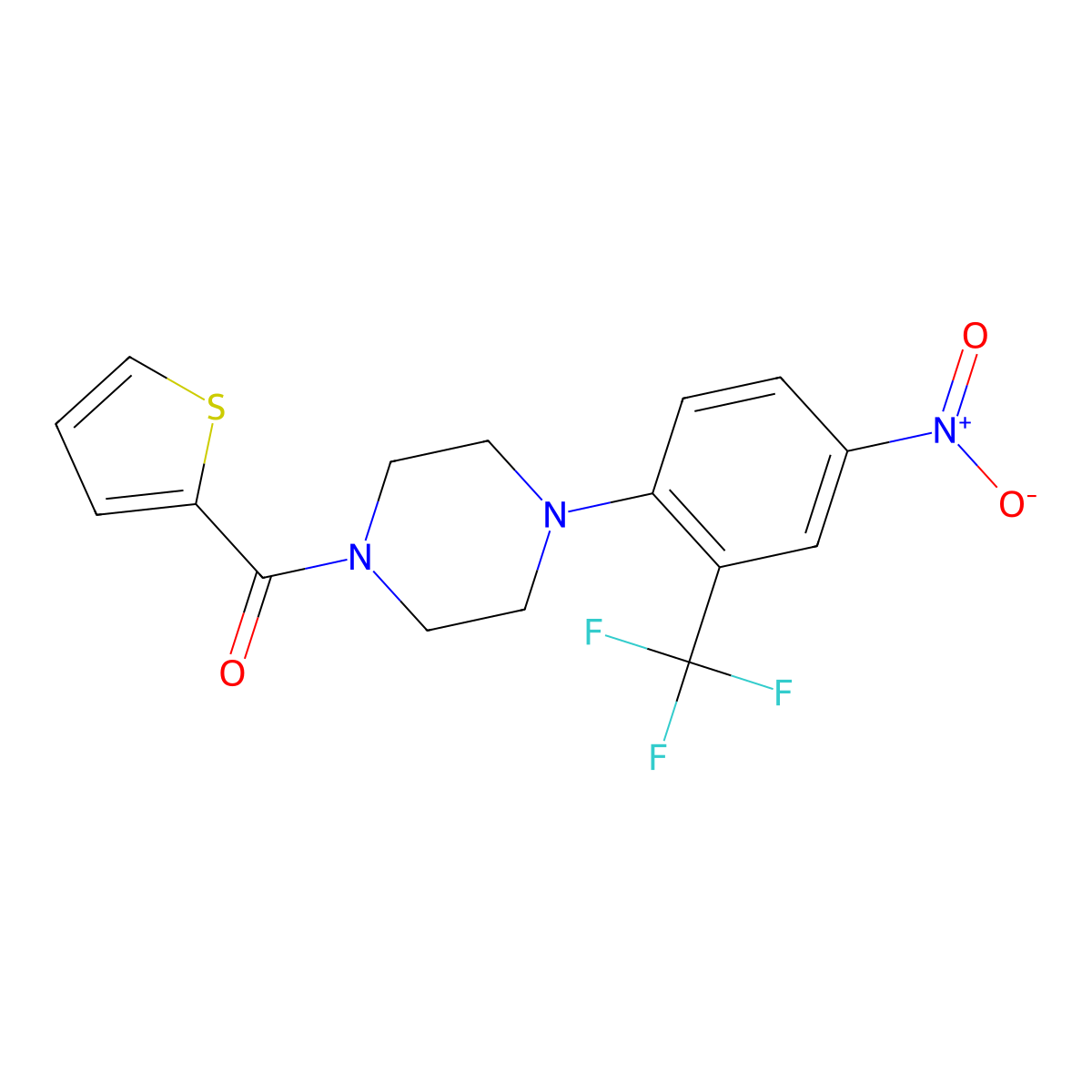 [4-[4-Nitro-2-(trifluoromethyl)phenyl]piperazin-1-yl]-thiophen-2-ylmethanone molecular structure, CAS 774549-87-0