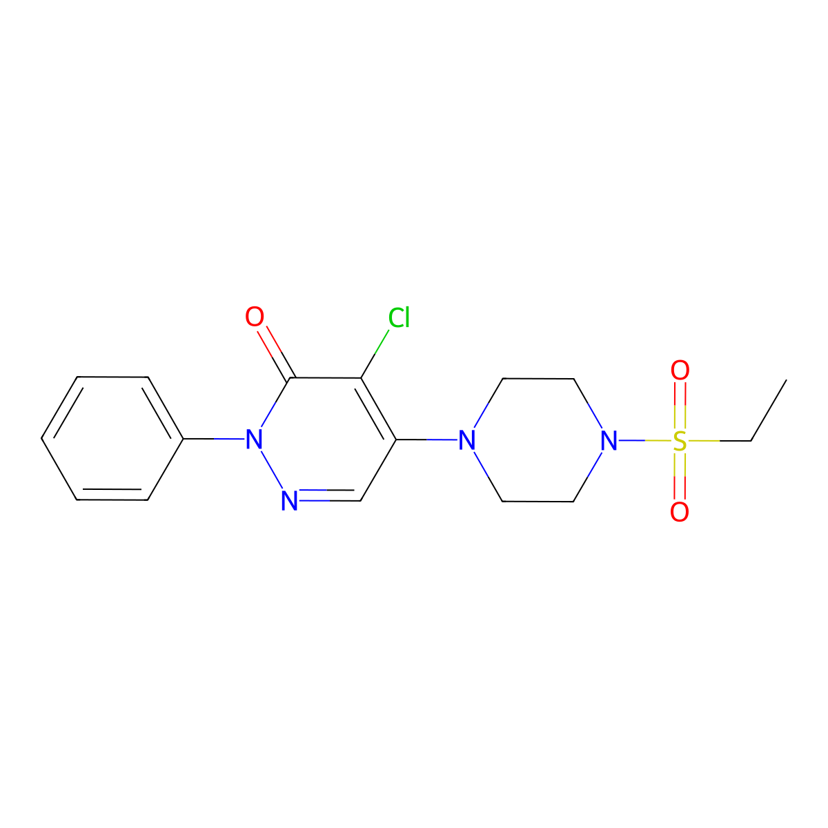 4-Chloro-5-(4-ethylsulfonylpiperazin-1-yl)-2-phenylpyridazin-3-one molecular structure, CAS 774549-96-1