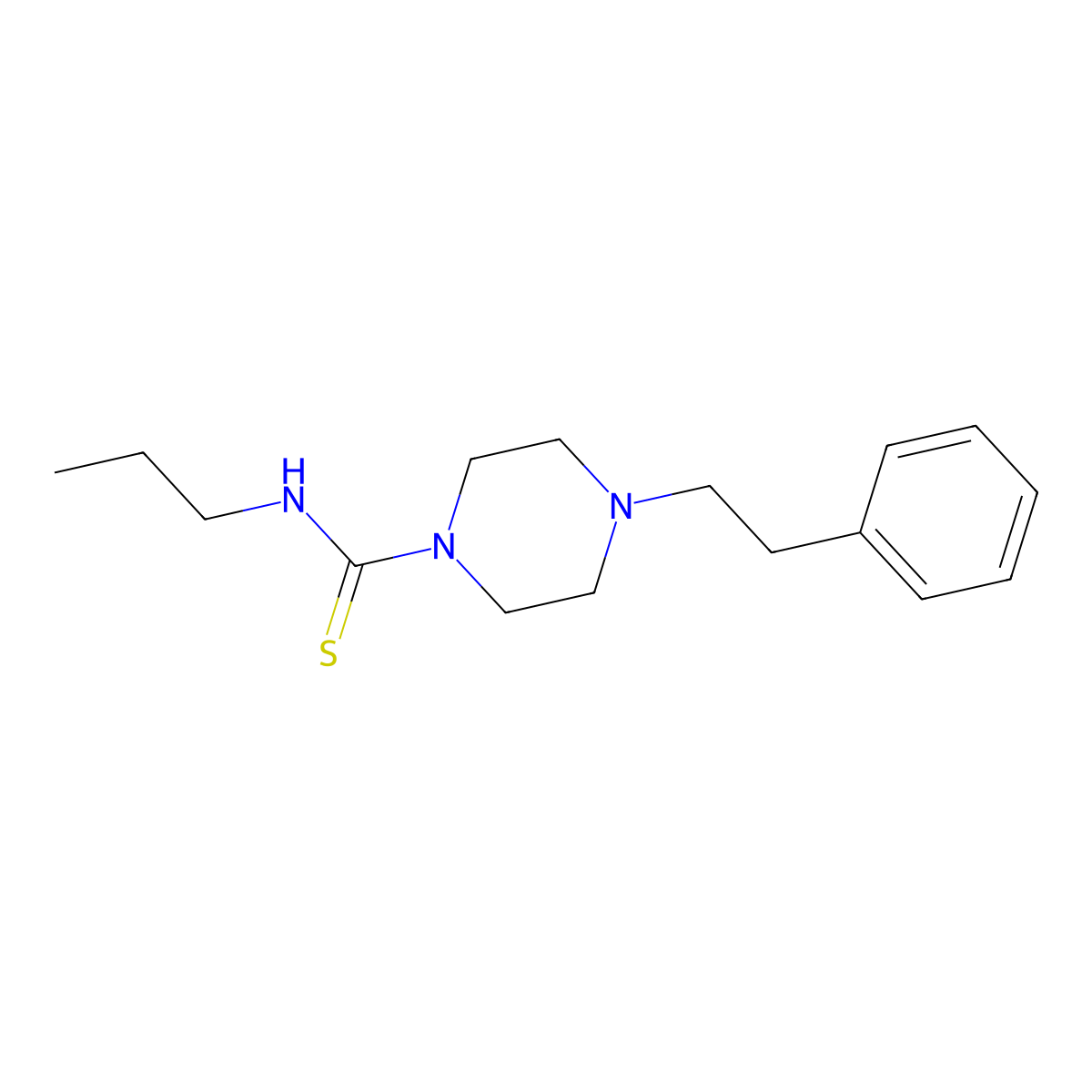 4-(2-phenylethyl)-N-propylpiperazine-1-carbothioamide molecular structure, CAS 774550-03-7