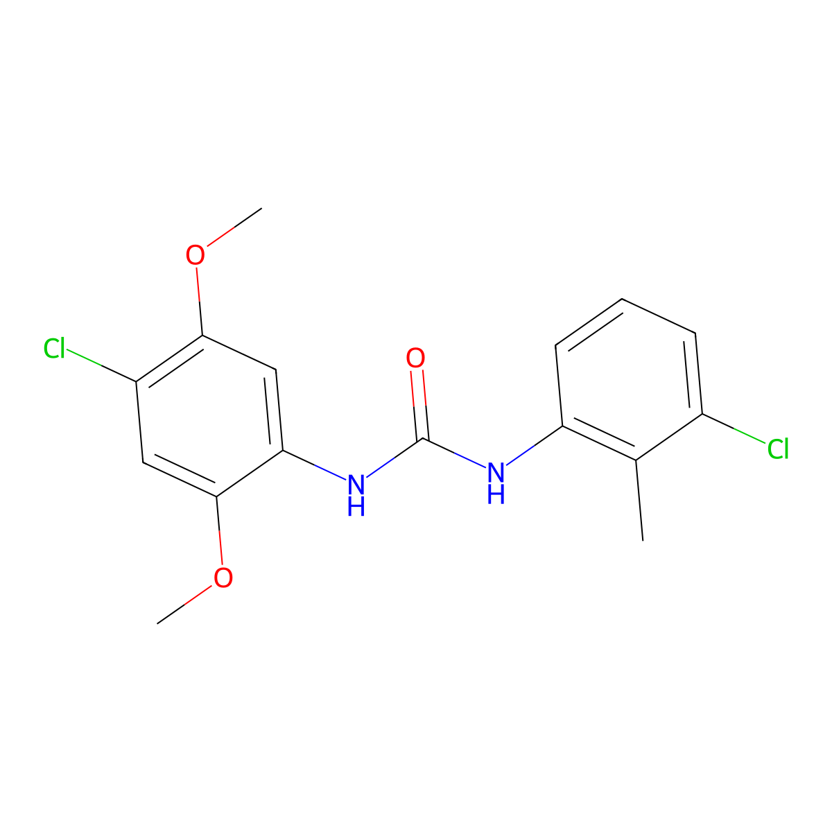 1-(4-Chloro-2,5-dimethoxyphenyl)-3-(3-chloro-2-methylphenyl)urea molecular structure, CAS 774550-49-1