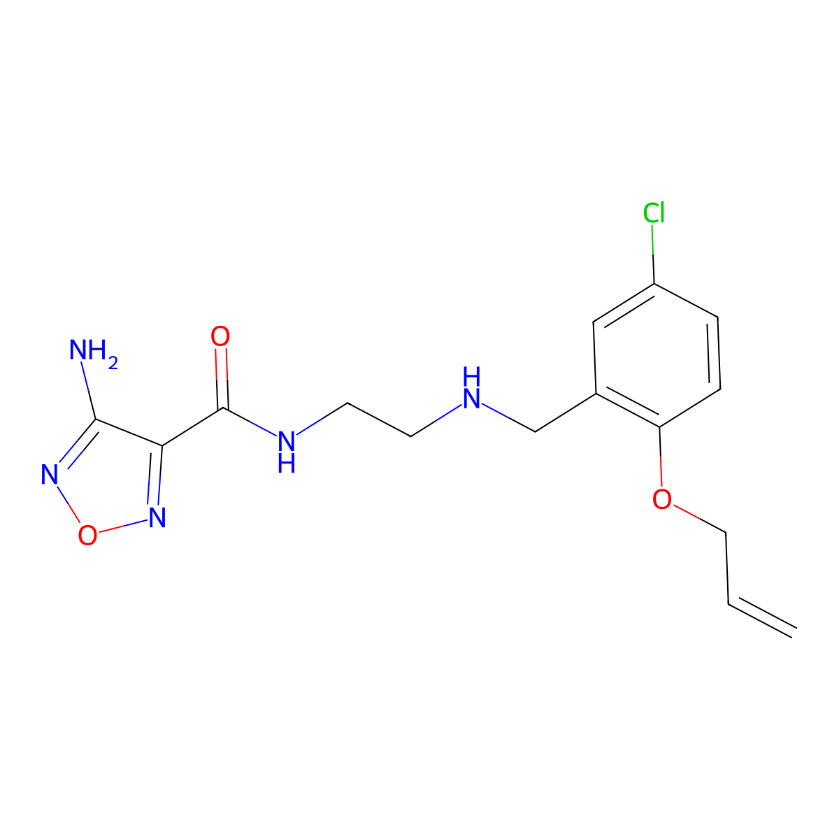 N-(2-{[2-(allyloxy)-5-chlorobenzyl]amino}ethyl)-4-amino-1,2,5-oxadiazole-3-carboxamide molecular structure, CAS 774550-73-1