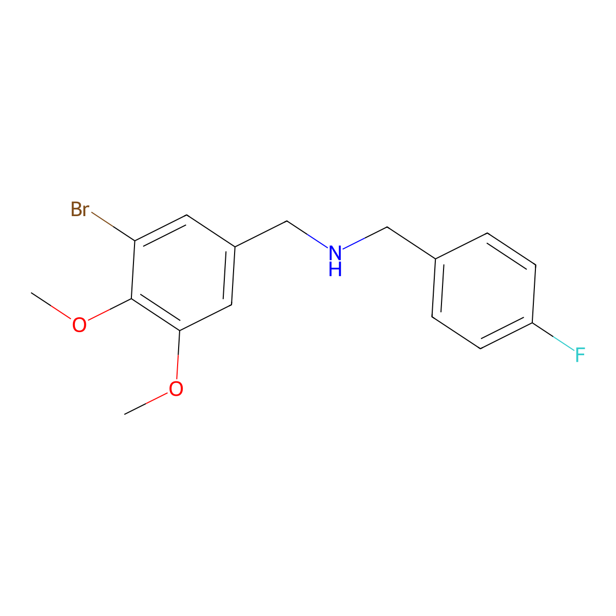 N-(3-bromo-4,5-dimethoxybenzyl)-N-(4-fluorobenzyl)amine molecular structure, CAS 774550-75-3