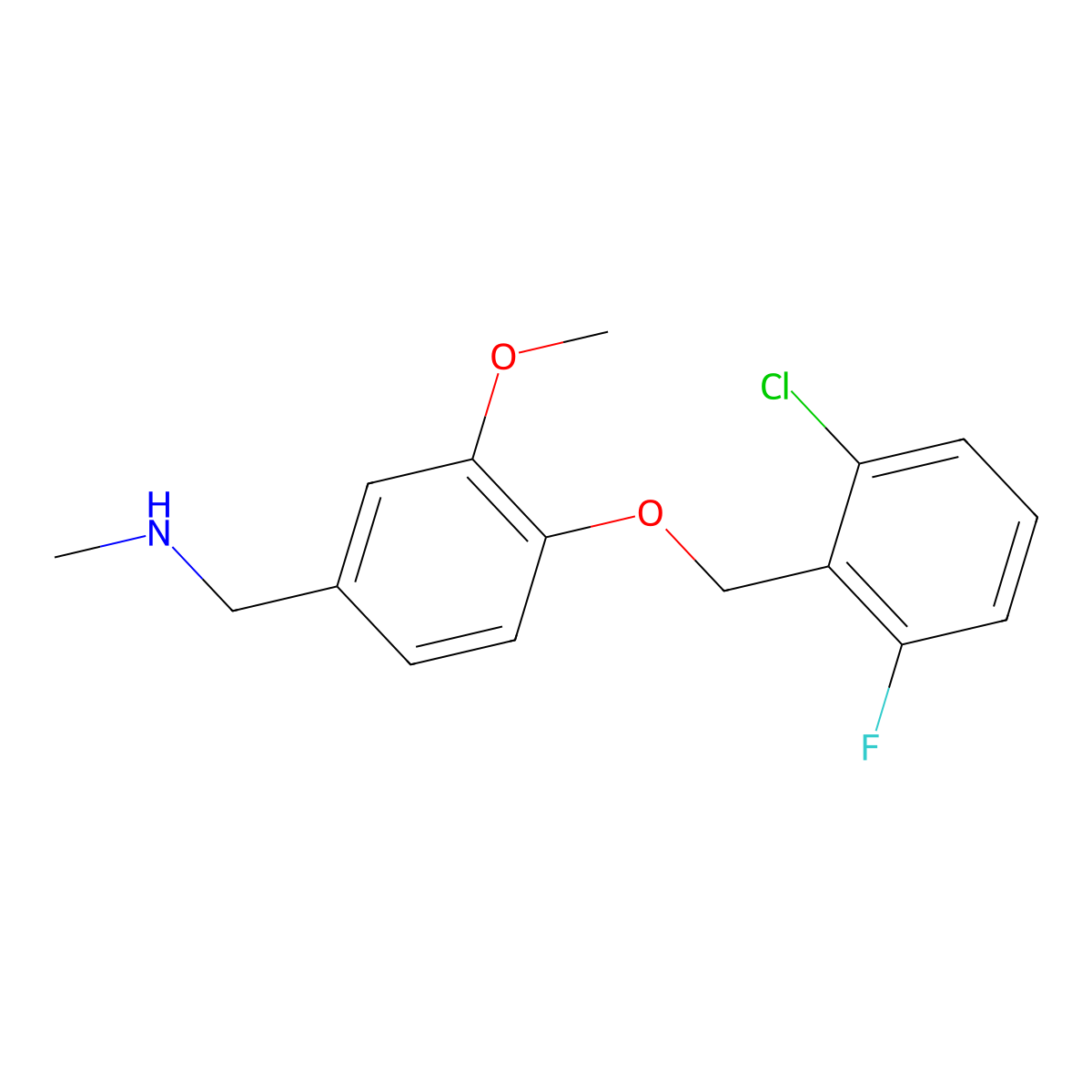 N-{4-[(2-chloro-6-fluorobenzyl)oxy]-3-methoxybenzyl}-N-methylamine molecular structure, CAS 774550-79-7