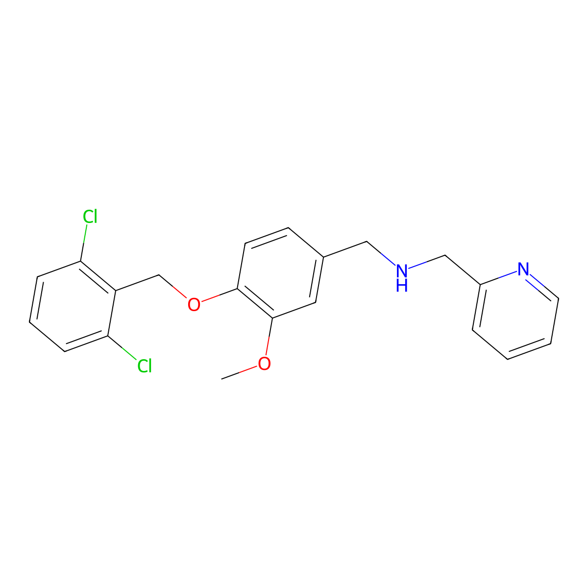 N-{4-[(2,6-dichlorobenzyl)oxy]-3-methoxybenzyl}-N-(2-pyridinylmethyl)amine molecular structure, CAS 774550-93-5
