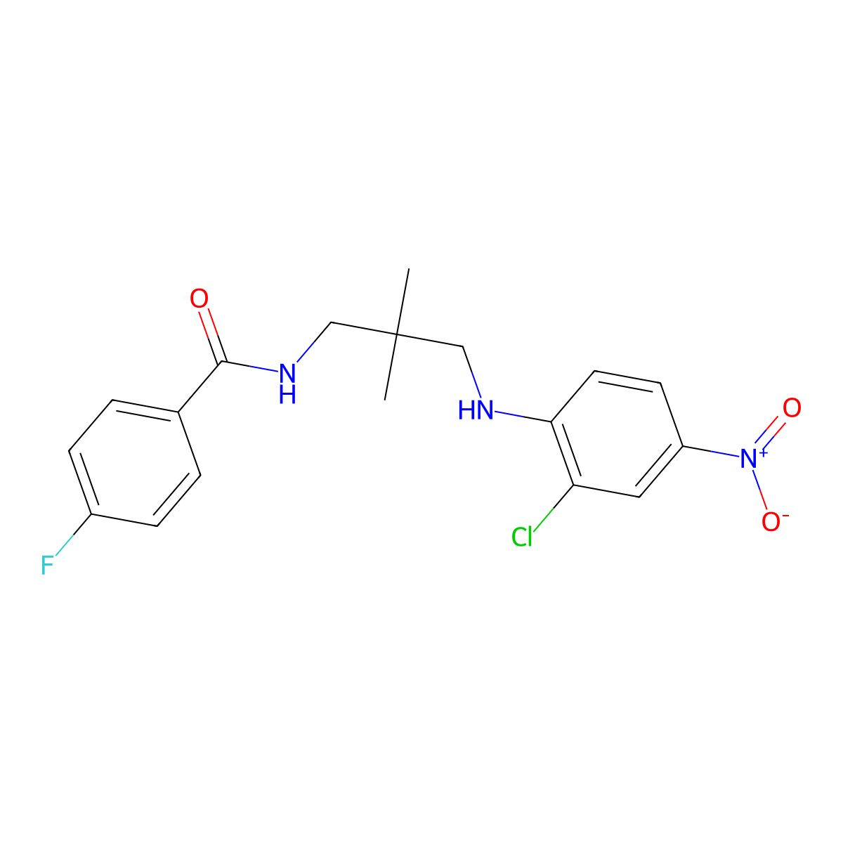 N-[3-(2-chloro-4-nitroanilino)-2,2-dimethylpropyl]-4-fluorobenzamide molecular structure, CAS 774551-02-9
