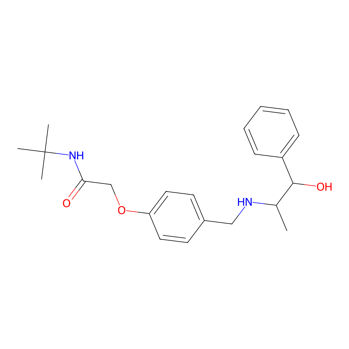 N-tert-butyl-2-(4-{[(1-hydroxy-1-phenylpropan-2-yl)amino]methyl}phenoxy)acetamide molecular structure, CAS 774551-09-6
