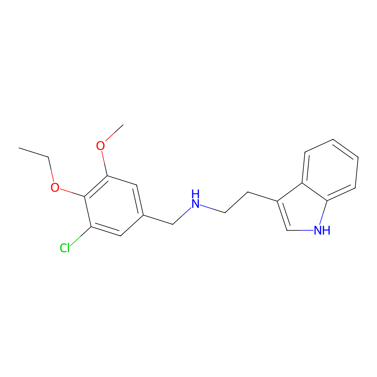 N-(3-chloro-4-ethoxy-5-methoxybenzyl)-2-(1H-indol-3-yl)ethanamine molecular structure, CAS 774551-15-4