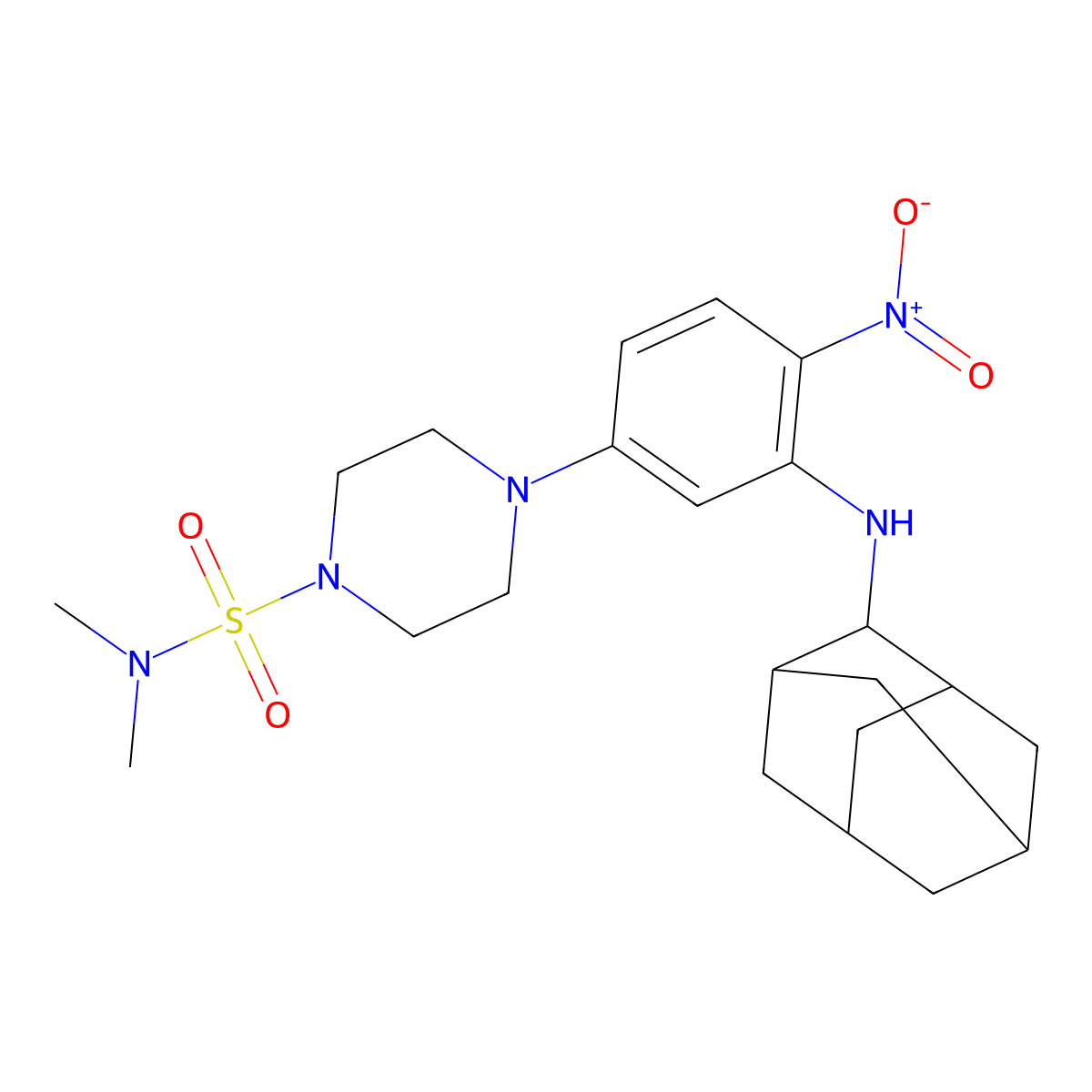 4-[3-(2-adamantylamino)-4-nitrophenyl]-N,N-dimethylpiperazine-1-sulfonamide molecular structure, CAS 774551-16-5