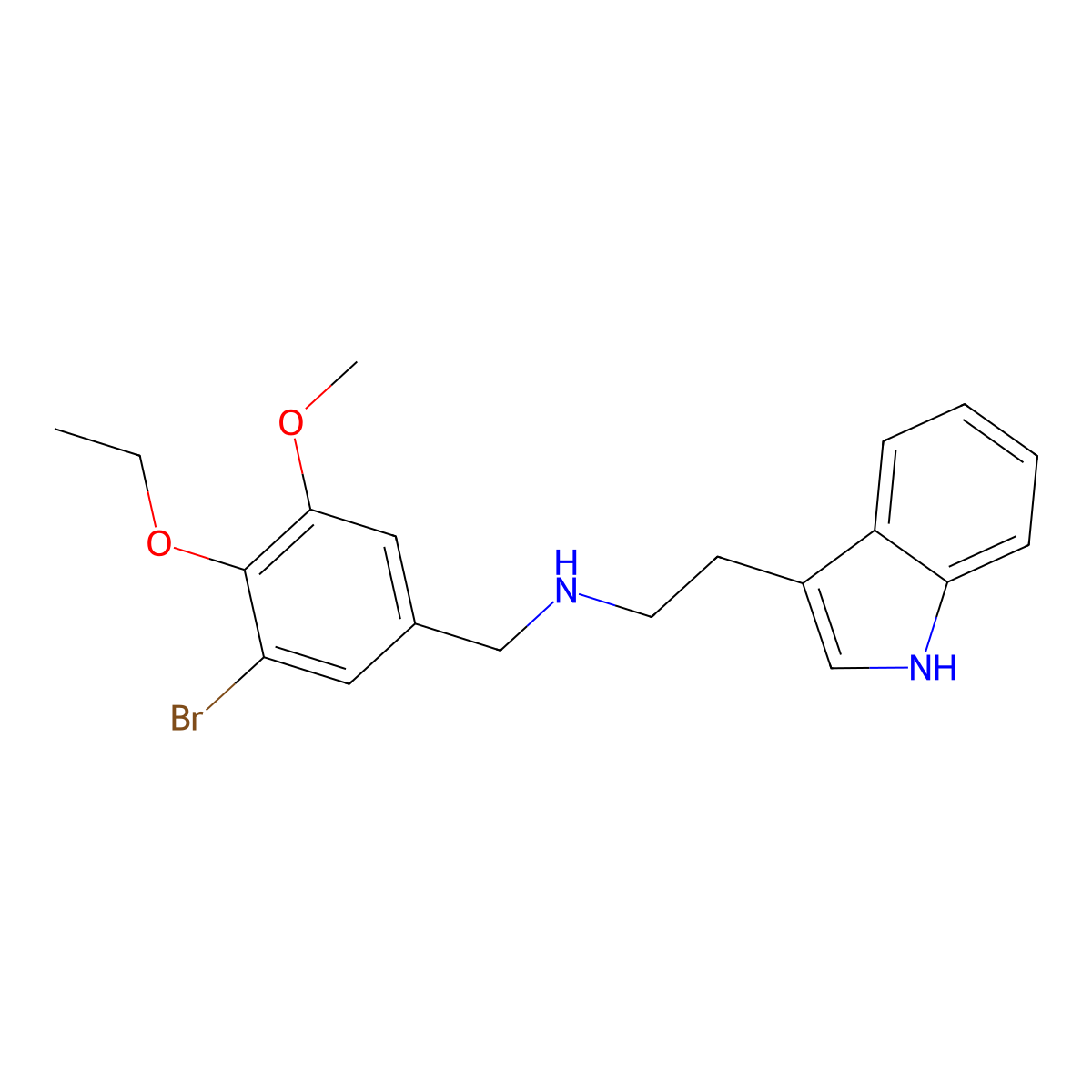 N-(3-bromo-4-ethoxy-5-methoxybenzyl)-2-(1H-indol-3-yl)ethanamine molecular structure, CAS 774551-17-6