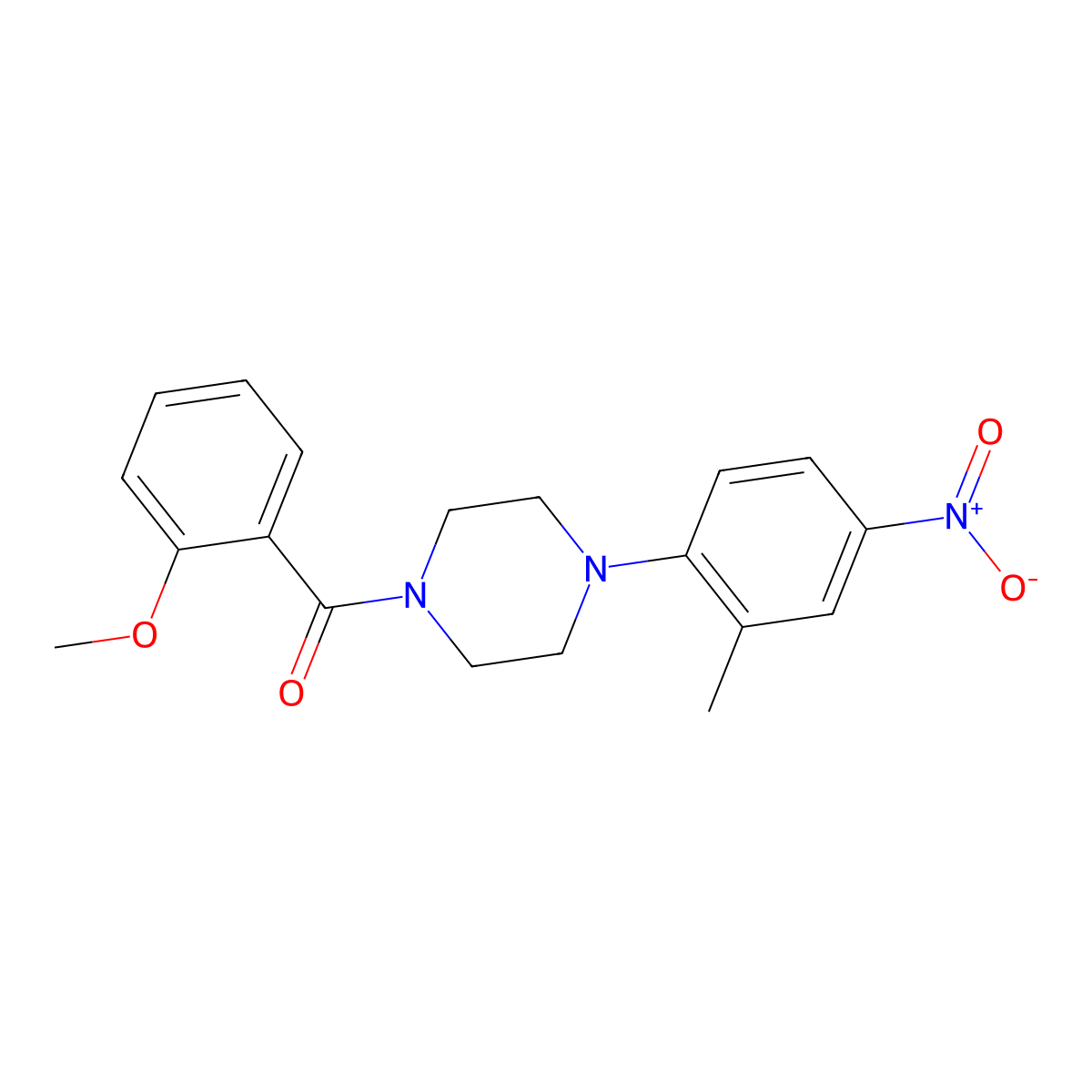 (2-Methoxyphenyl)-[4-(2-methyl-4-nitrophenyl)piperazin-1-yl]methanone molecular structure, CAS 774551-22-3