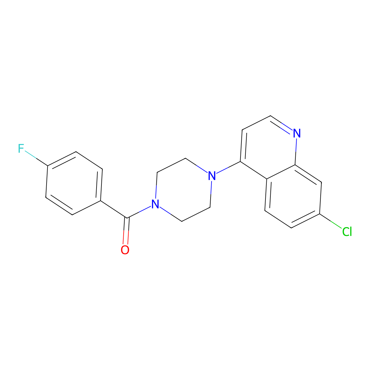 [4-(7-Chloroquinolin-4-yl)piperazin-1-yl](4-fluorophenyl)methanone molecular structure, CAS 774551-32-5