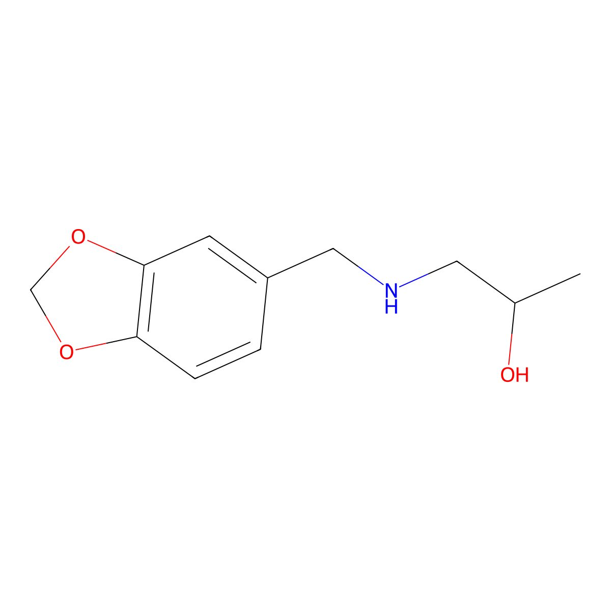 1-((Benzo[d][1,3]dioxol-5-ylmethyl)amino)propan-2-ol molecular structure, CAS 774551-34-7