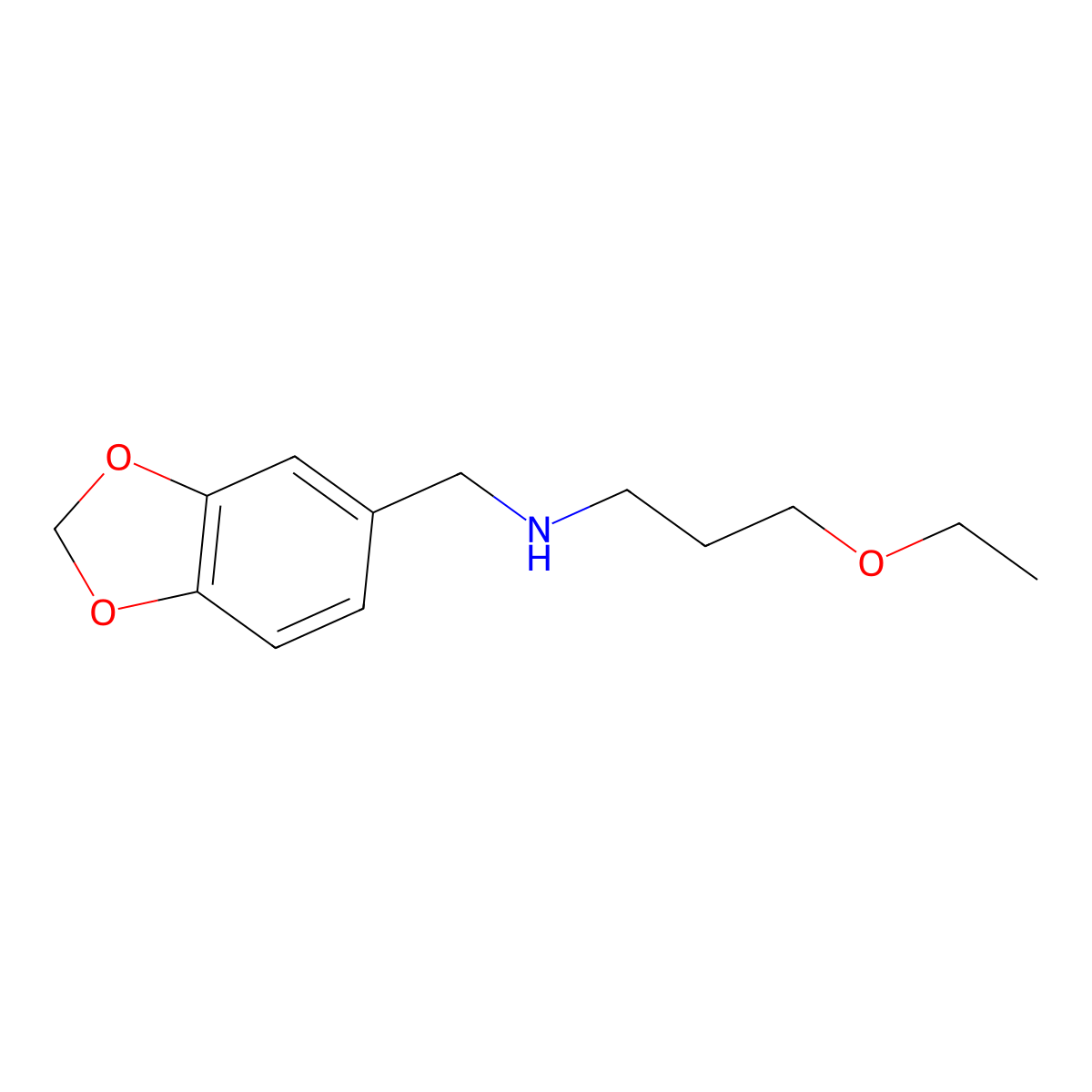 Benzo[1,3]dioxol-5-ylmethyl-(3-ethoxy-propyl)-amine molecular structure, CAS 774551-36-9