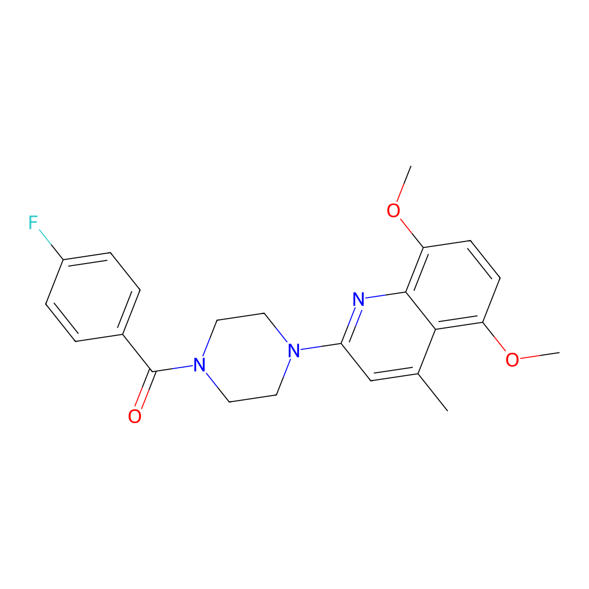 2-[4-(4-Fluorobenzoyl)-1-piperazinyl]-5,8-dimethoxy-4-methylquinoline molecular structure, CAS 774551-45-0