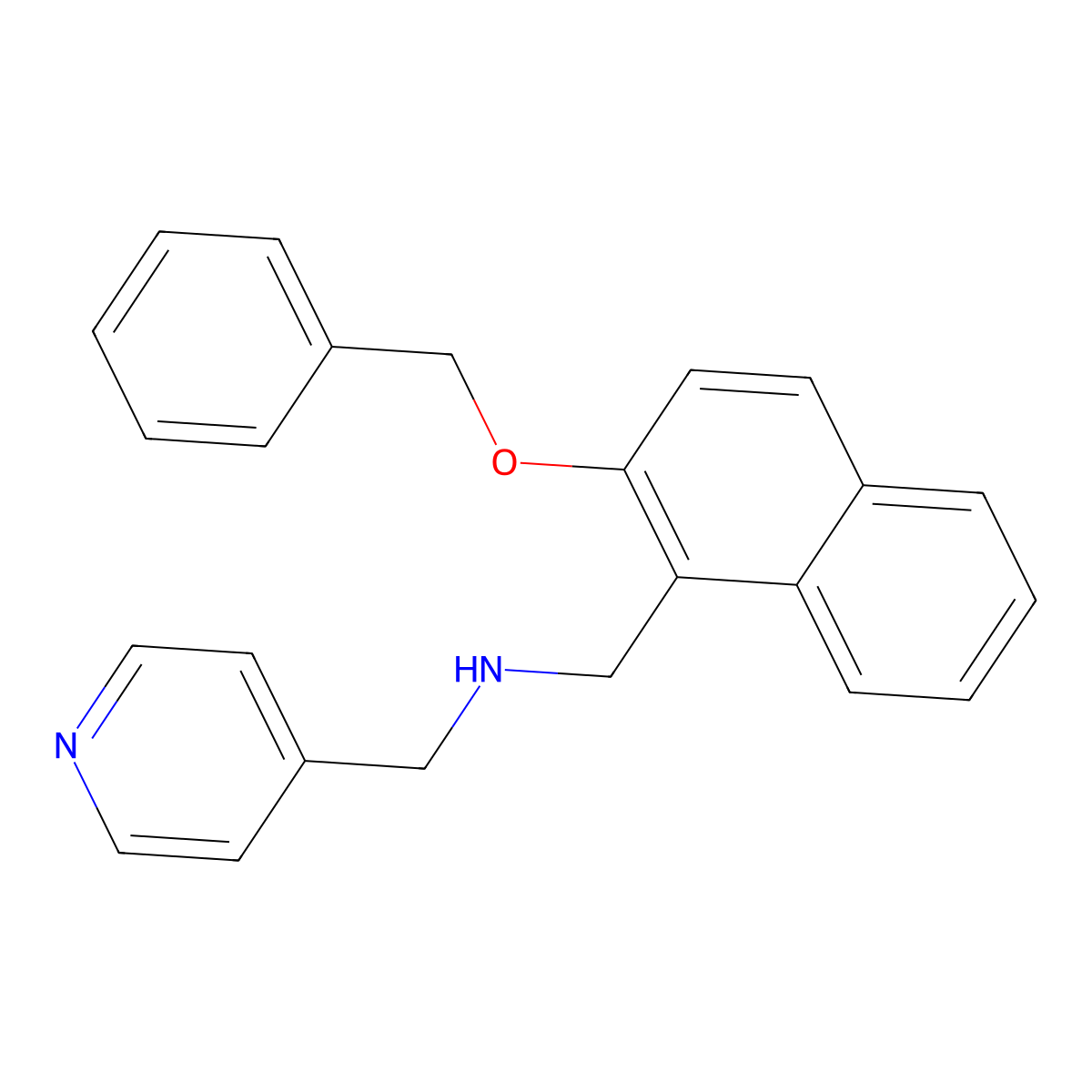 N-{[2-(benzyloxy)-1-naphthyl]methyl}-N-(4-pyridinylmethyl)amine molecular structure, CAS 774551-48-3