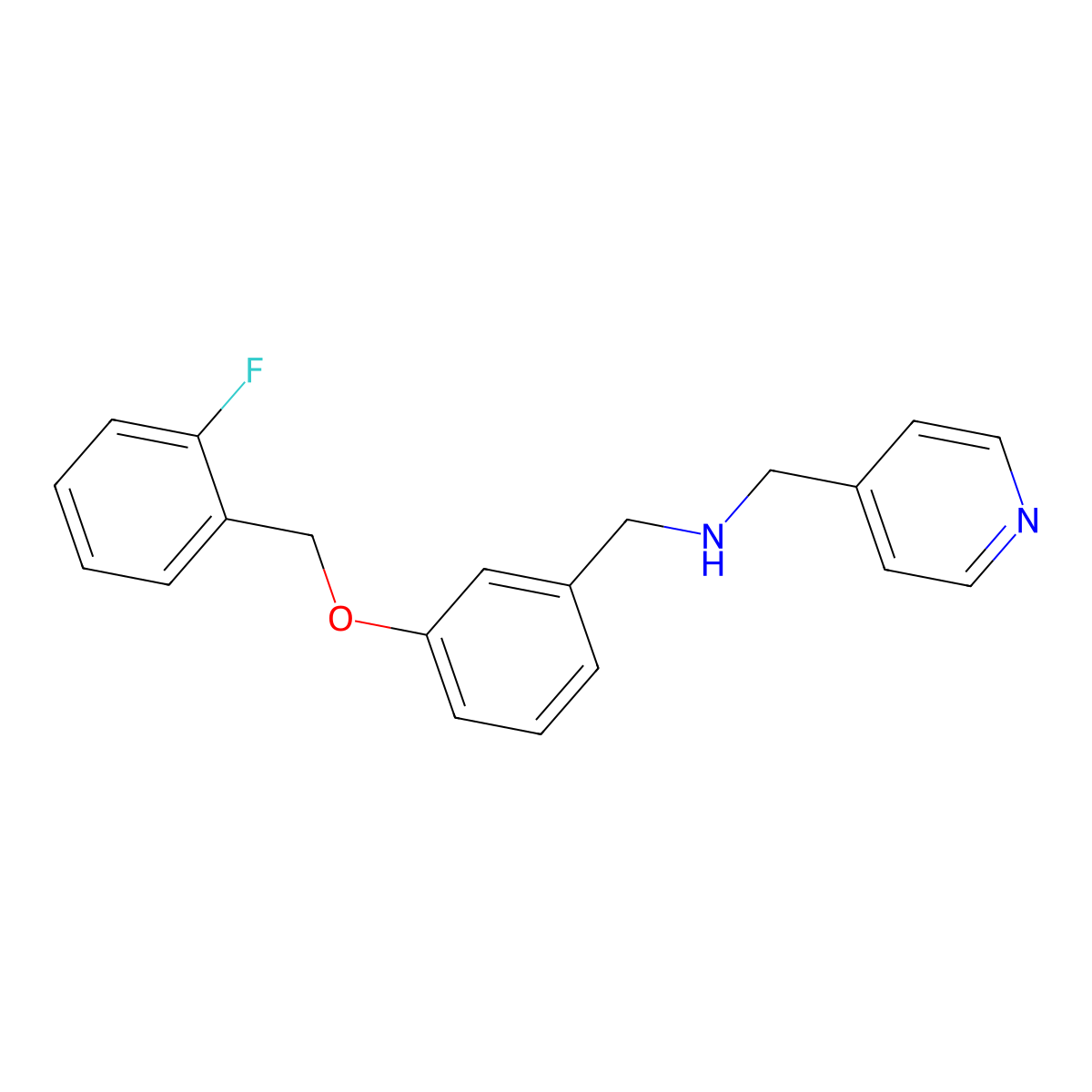 N-[[3-[(2-fluorophenyl)methoxy]phenyl]methyl]-1-pyridin-4-ylmethanamine molecular structure, CAS 774551-52-9