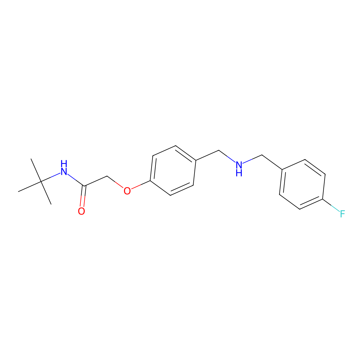 N-tert-butyl-2-(4-{[(4-fluorobenzyl)amino]methyl}phenoxy)acetamide molecular structure, CAS 774551-58-5