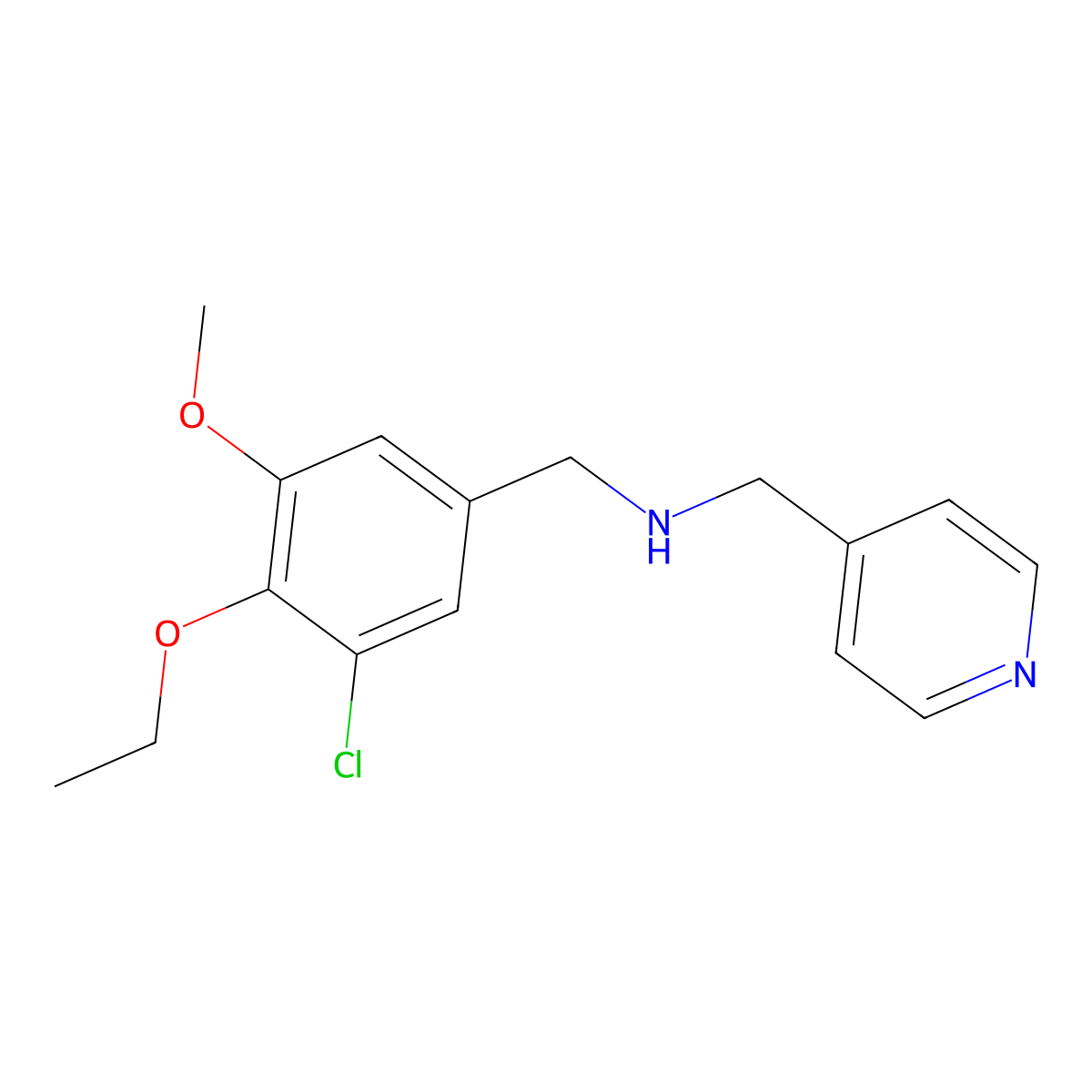 N-(3-chloro-4-ethoxy-5-methoxybenzyl)-N-(4-pyridinylmethyl)amine molecular structure, CAS 774551-74-5