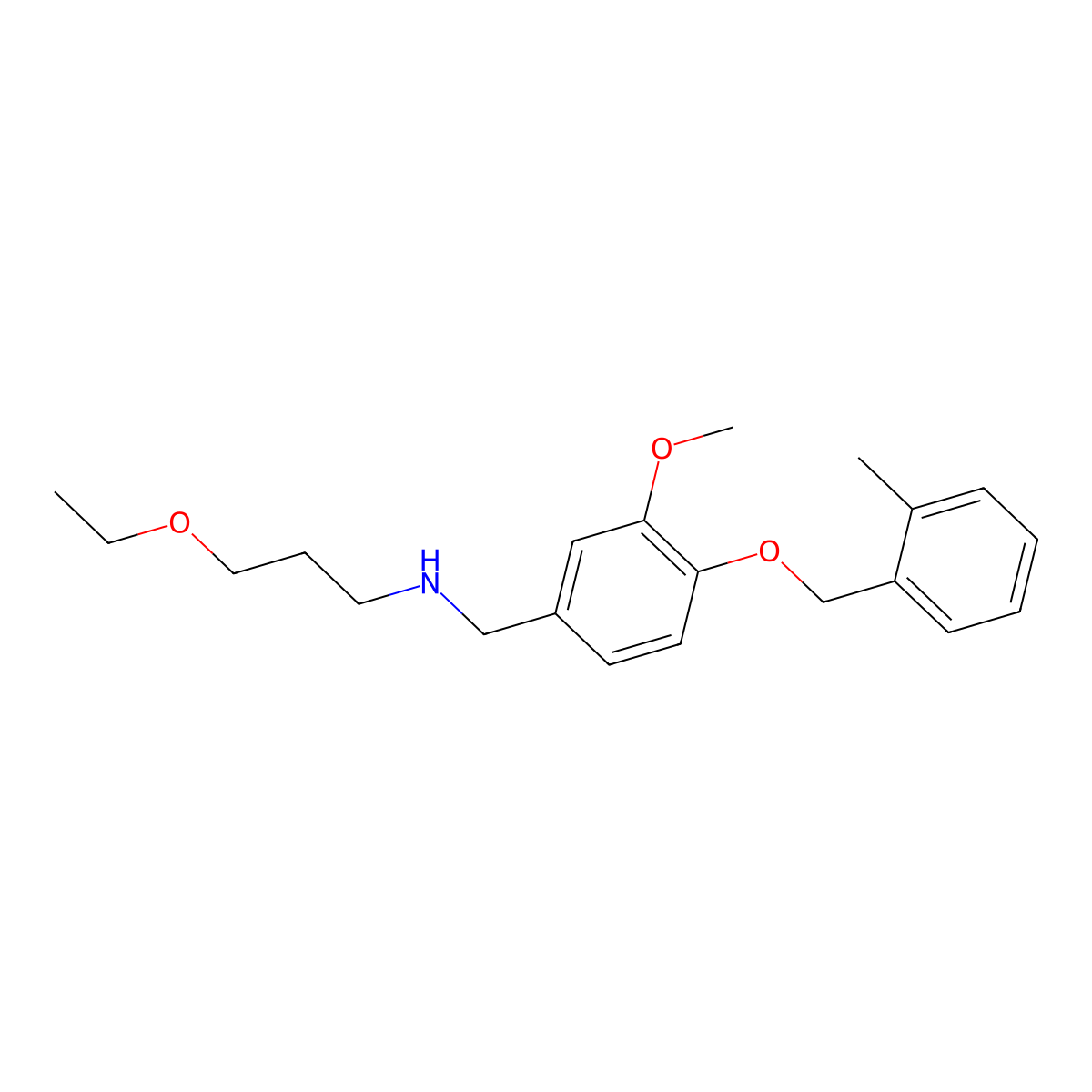 3-ethoxy-N-{3-methoxy-4-[(2-methylbenzyl)oxy]benzyl}-1-propanamine molecular structure, CAS 774551-87-0