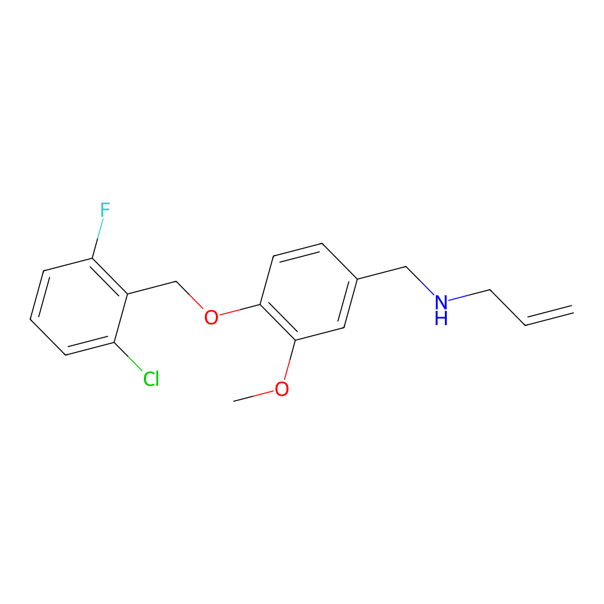 N-allyl-N-{4-[(2-chloro-6-fluorobenzyl)oxy]-3-methoxybenzyl}amine molecular structure, CAS 774551-89-2