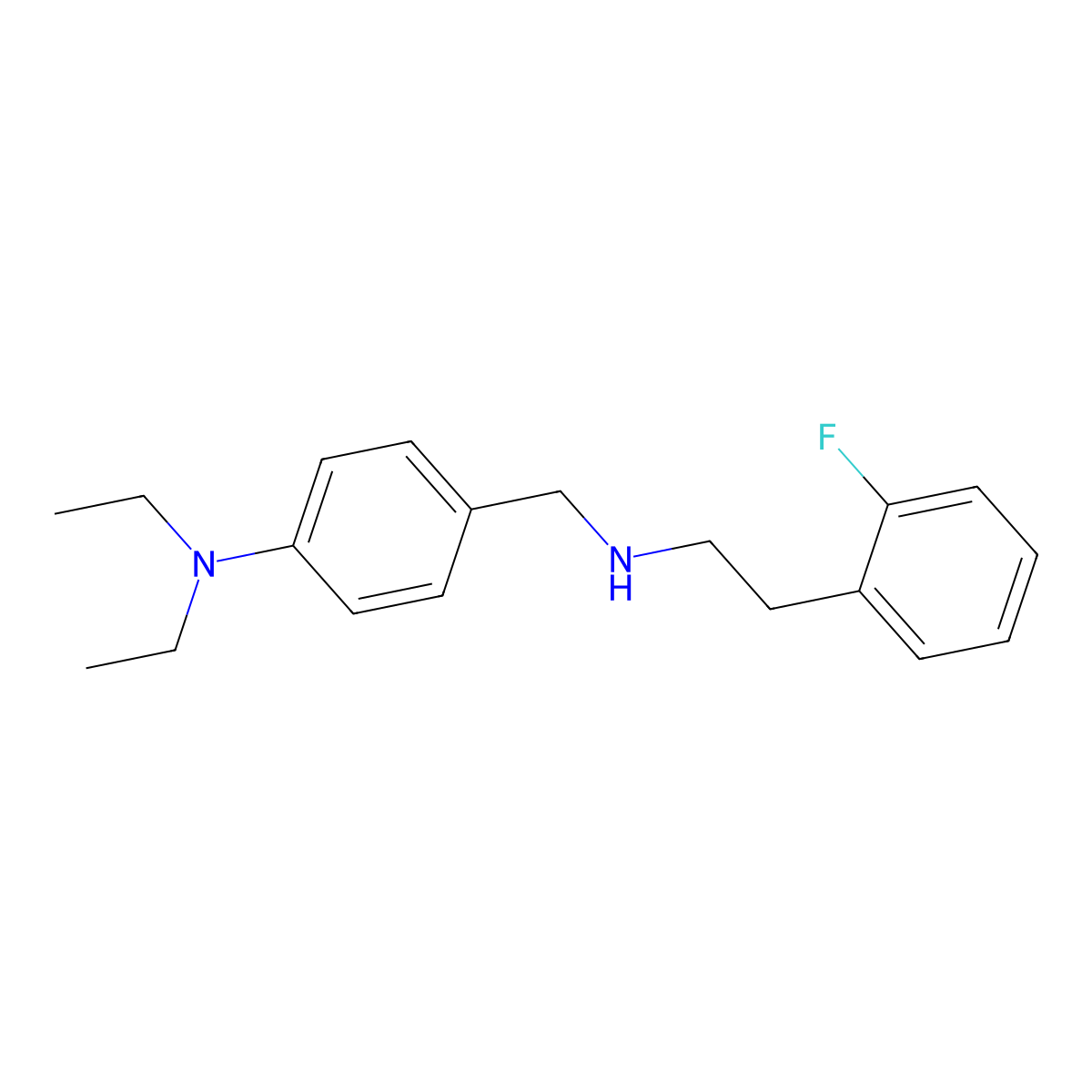 N,N-diethyl-4-[[2-(2-fluorophenyl)ethylamino]methyl]aniline molecular structure, CAS 774551-95-0