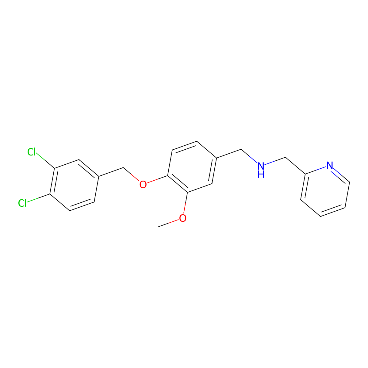 N-{4-[(3,4-dichlorobenzyl)oxy]-3-methoxybenzyl}-N-(2-pyridinylmethyl)amine molecular structure, CAS 774552-01-1