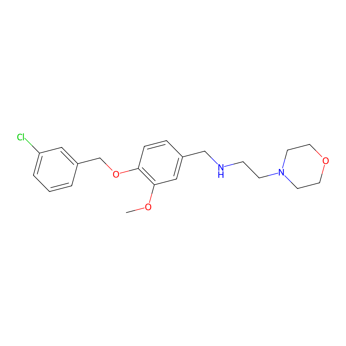 N-{4-[(3-chlorobenzyl)oxy]-3-methoxybenzyl}-2-(morpholin-4-yl)ethanamine molecular structure, CAS 774552-09-9