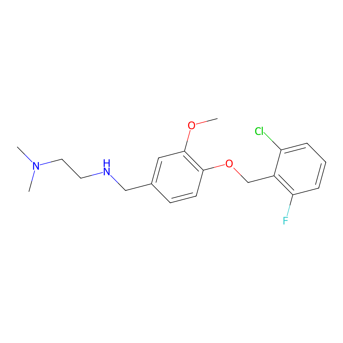 N-{4-[(2-chloro-6-fluorobenzyl)oxy]-3-methoxybenzyl}-N-[2-(dimethylamino)ethyl]amine molecular structure, CAS 774552-21-5