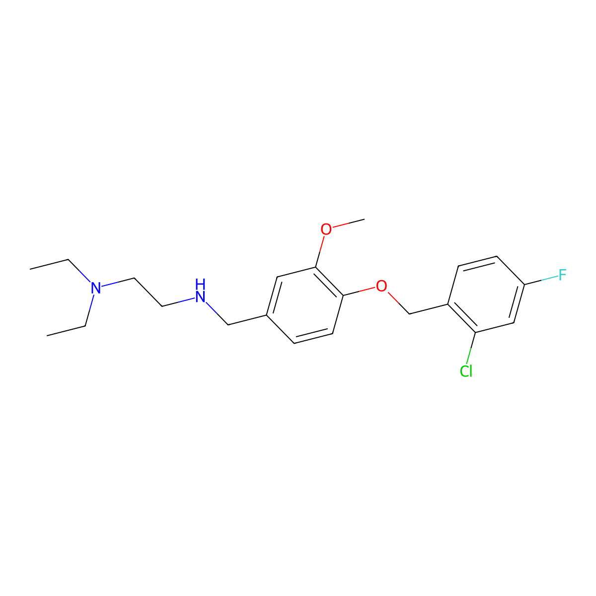 N-{4-[(2-chloro-4-fluorobenzyl)oxy]-3-methoxybenzyl}-N-[2-(diethylamino)ethyl]amine molecular structure, CAS 774552-23-7