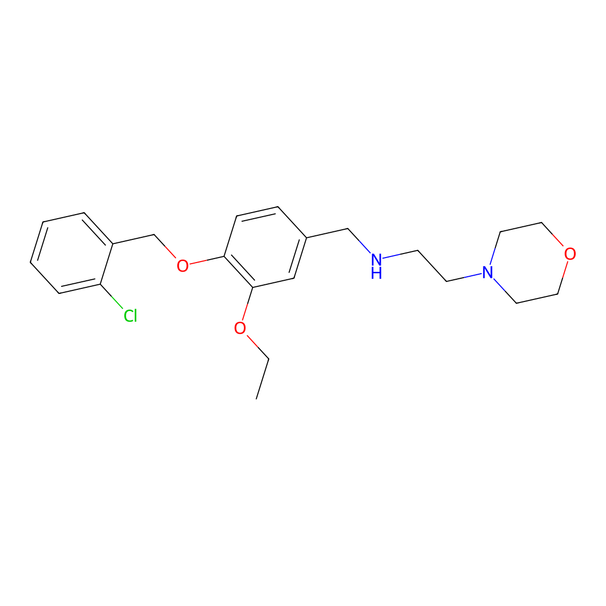 N-{4-[(2-chlorobenzyl)oxy]-3-ethoxybenzyl}-2-(morpholin-4-yl)ethanamine molecular structure, CAS 774552-49-7