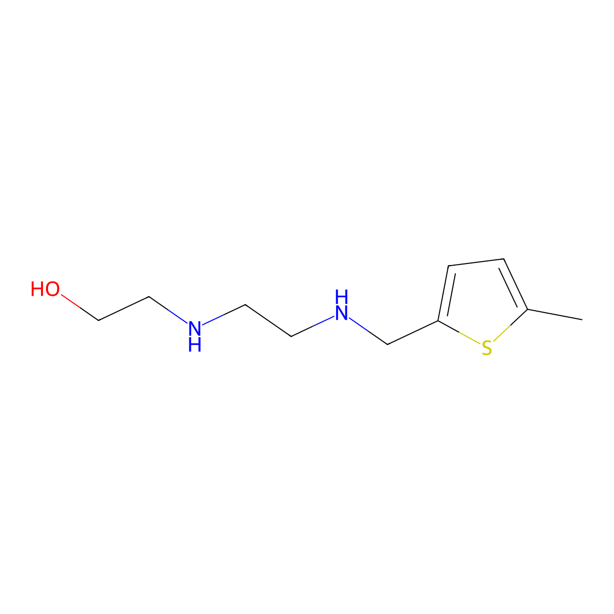 2-[(2-{[(5-Methyl-2-thienyl)methyl]amino}ethyl)amino]ethanol molecular structure, CAS 774552-53-3