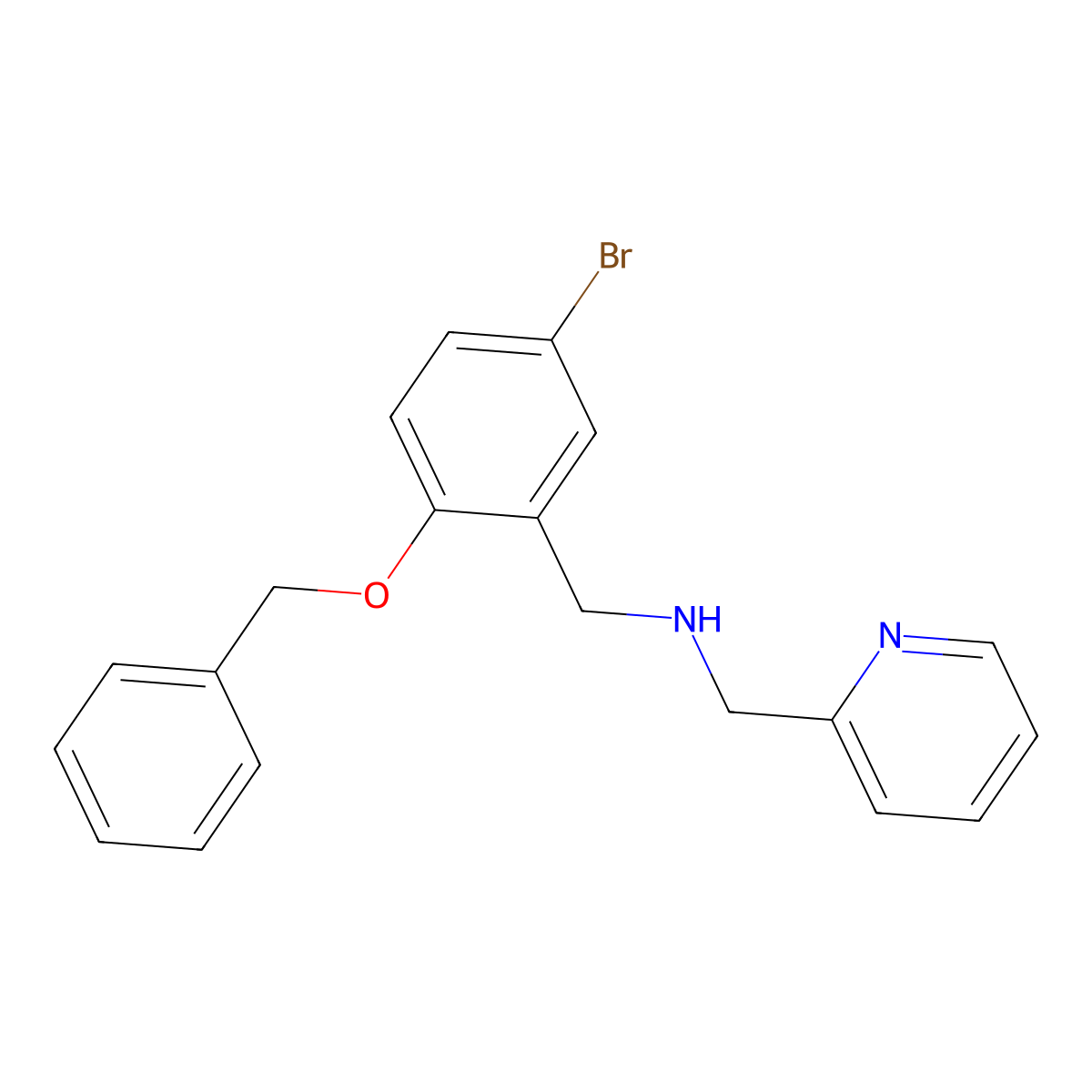 N-[2-(benzyloxy)-5-bromobenzyl]-N-(2-pyridinylmethyl)amine molecular structure, CAS 774552-55-5