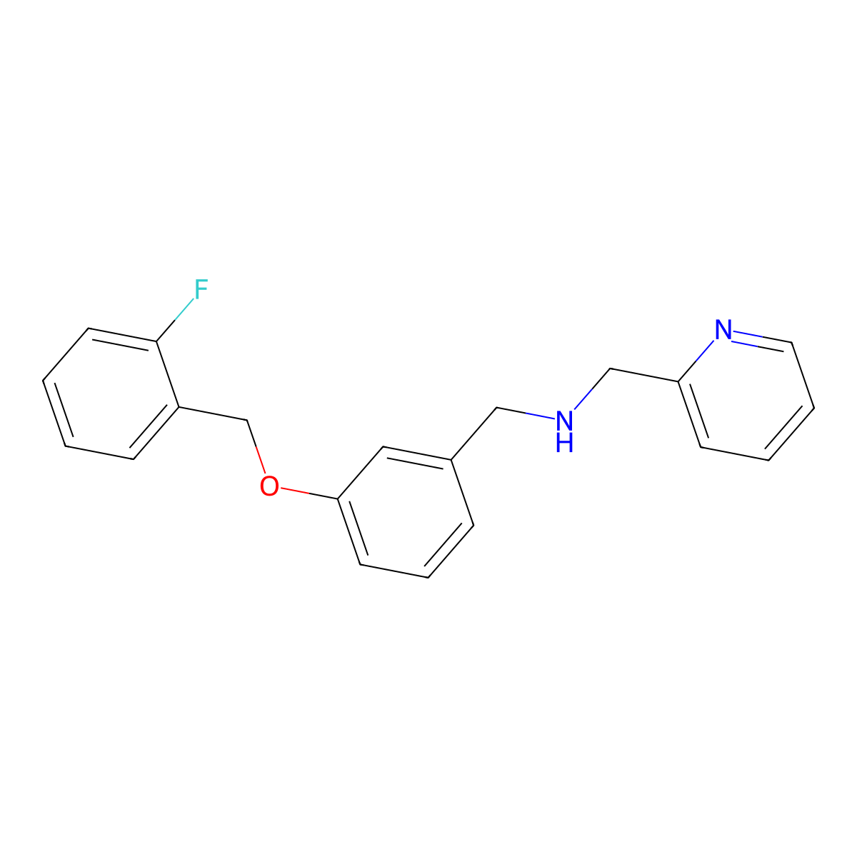N-{3-[(2-fluorobenzyl)oxy]benzyl}-N-(2-pyridinylmethyl)amine molecular structure, CAS 774552-59-9