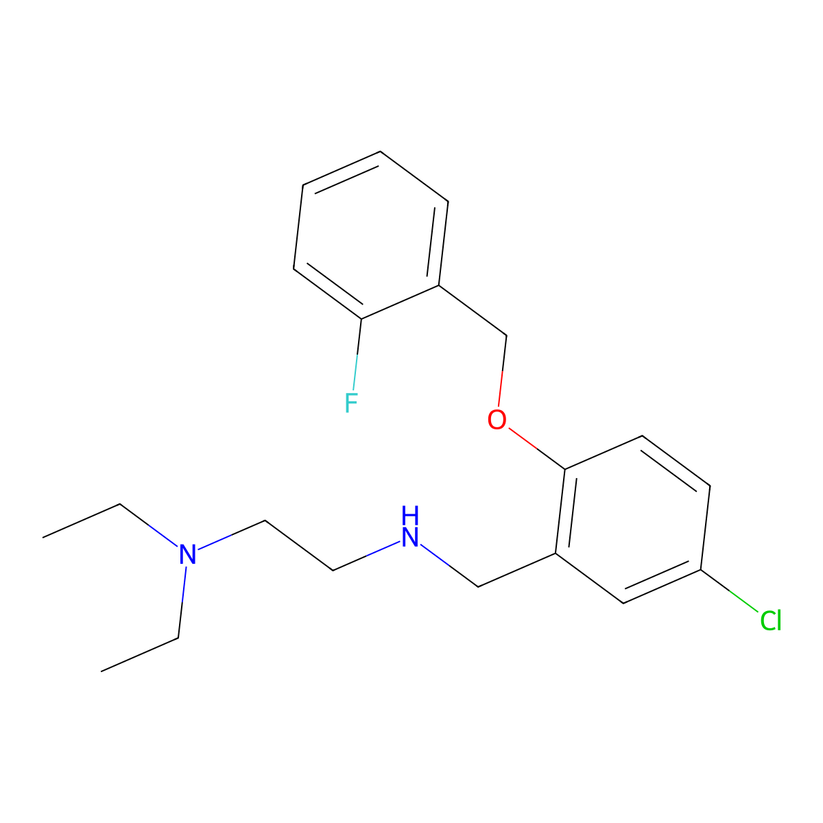 N'-{5-chloro-2-[(2-fluorobenzyl)oxy]benzyl}-N,N-diethylethane-1,2-diamine molecular structure, CAS 774552-61-3