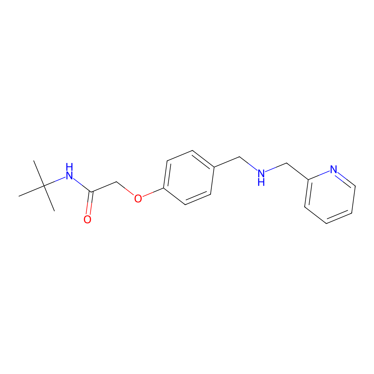 N-tert-butyl-2-(4-{[(pyridin-2-ylmethyl)amino]methyl}phenoxy)acetamide molecular structure, CAS 774552-63-5