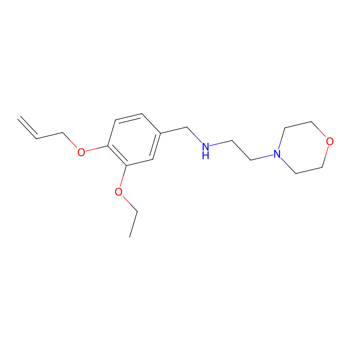 N-[4-(allyloxy)-3-ethoxybenzyl]-N-[2-(4-morpholinyl)ethyl]amine molecular structure, CAS 774552-69-1