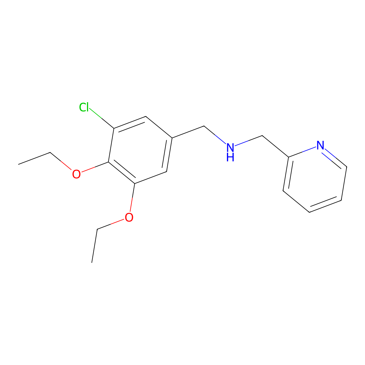 N-(3-chloro-4,5-diethoxybenzyl)-N-(2-pyridinylmethyl)amine molecular structure, CAS 774552-79-3