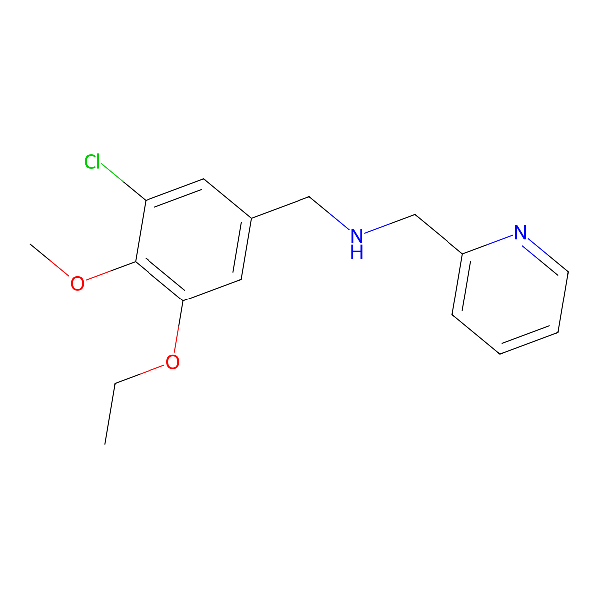 (3-Chloro-5-ethoxy-4-methoxy-benzyl)-pyridin-2-ylmethyl-amine molecular structure, CAS 774552-81-7
