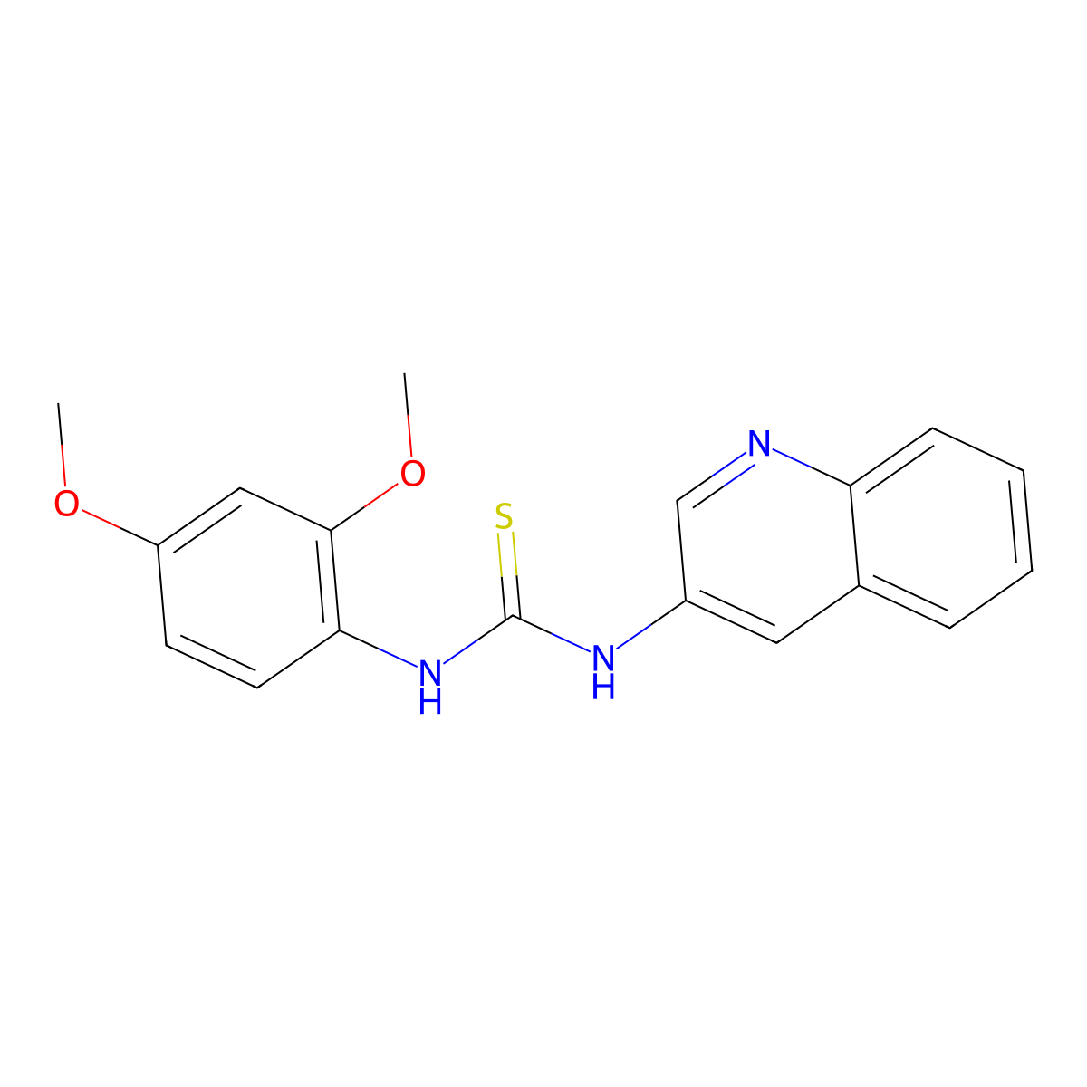 1-(2,4-Dimethoxyphenyl)-3-quinolin-3-ylthiourea molecular structure, CAS 774553-04-7