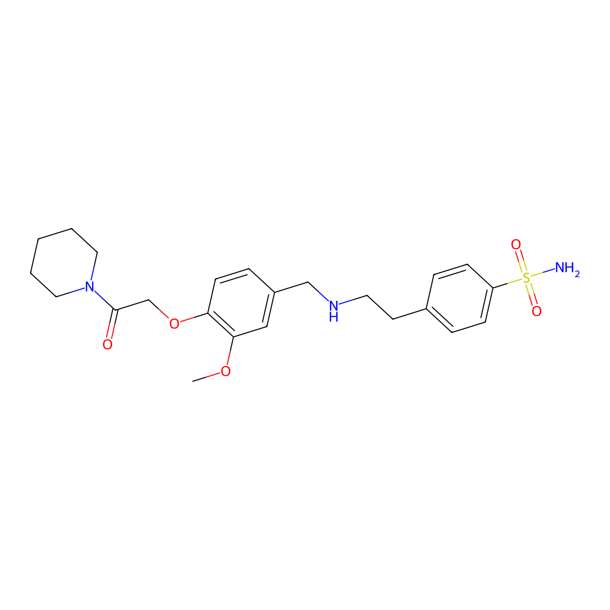 4-[2-({3-Methoxy-4-[2-oxo-2-(1-piperidinyl)ethoxy]benzyl}amino)ethyl]benzenesulfonamide molecular structure, CAS 774553-25-2