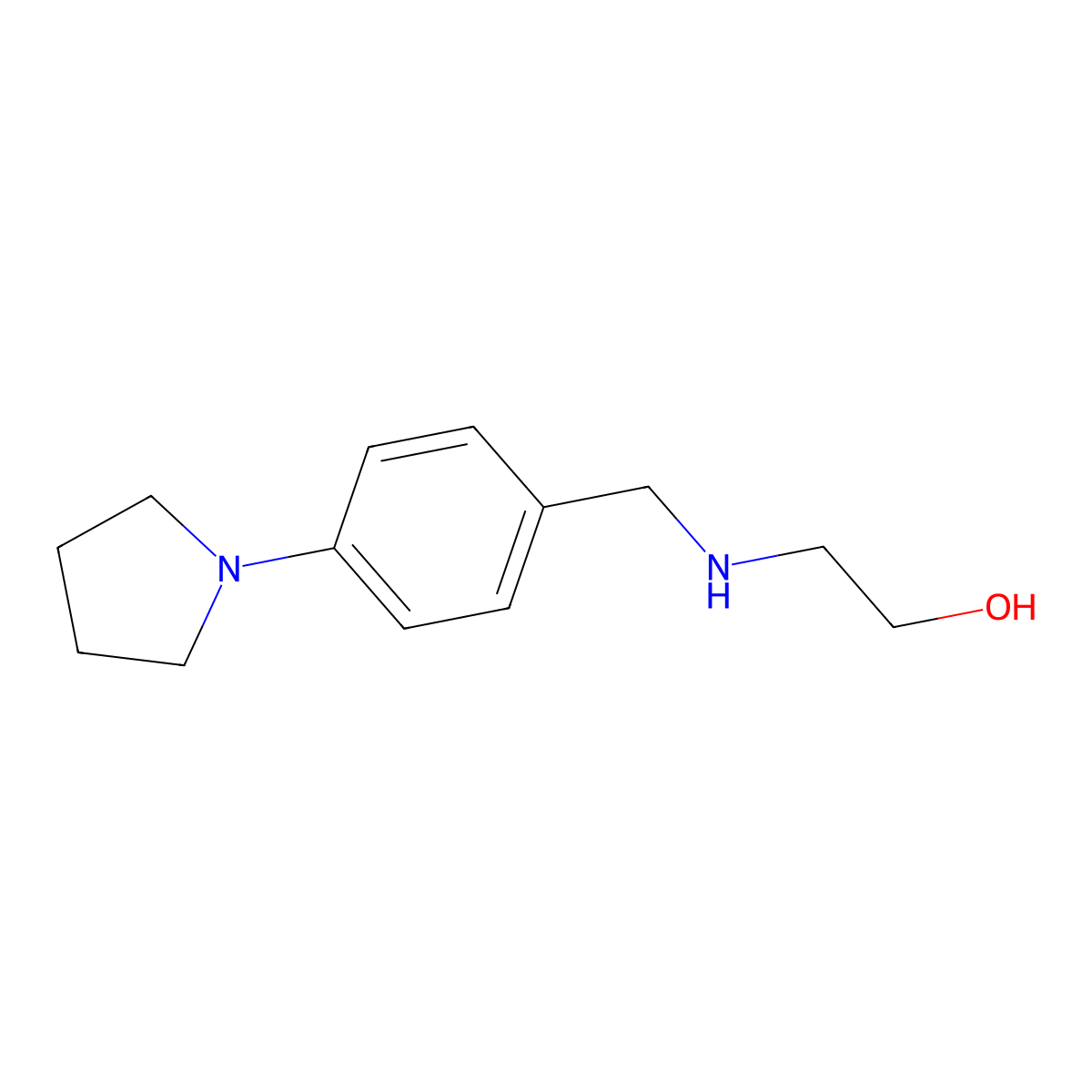 2-{[4-(Pyrrolidin-1-yl)benzyl]amino}ethanol molecular structure, CAS 774553-27-4