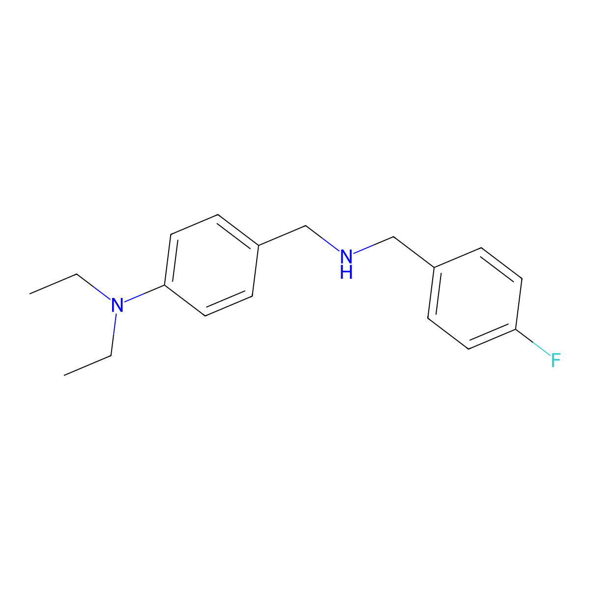 N-[4-(diethylamino)benzyl]-N-(4-fluorobenzyl)amine molecular structure, CAS 774553-33-2