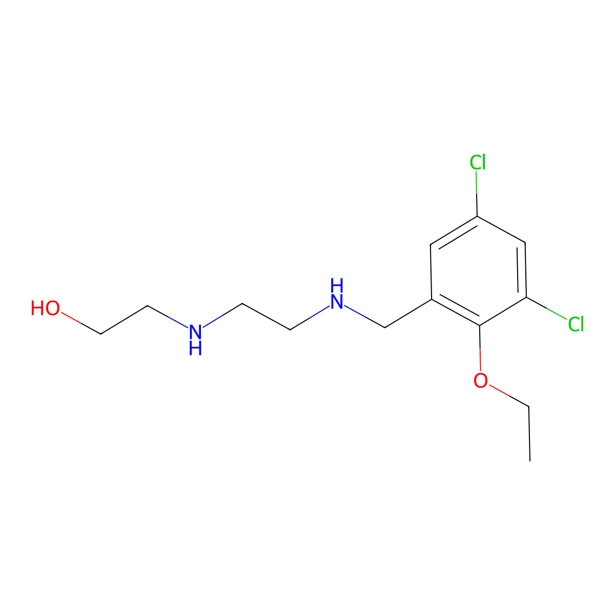 2-({2-[(3,5-Dichloro-2-ethoxybenzyl)amino]ethyl}amino)ethanol molecular structure, CAS 774553-39-8