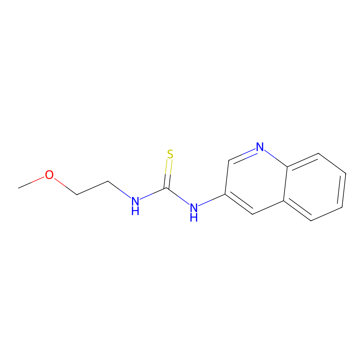 1-(2-Methoxyethyl)-3-quinolin-3-ylthiourea molecular structure, CAS 774553-40-1