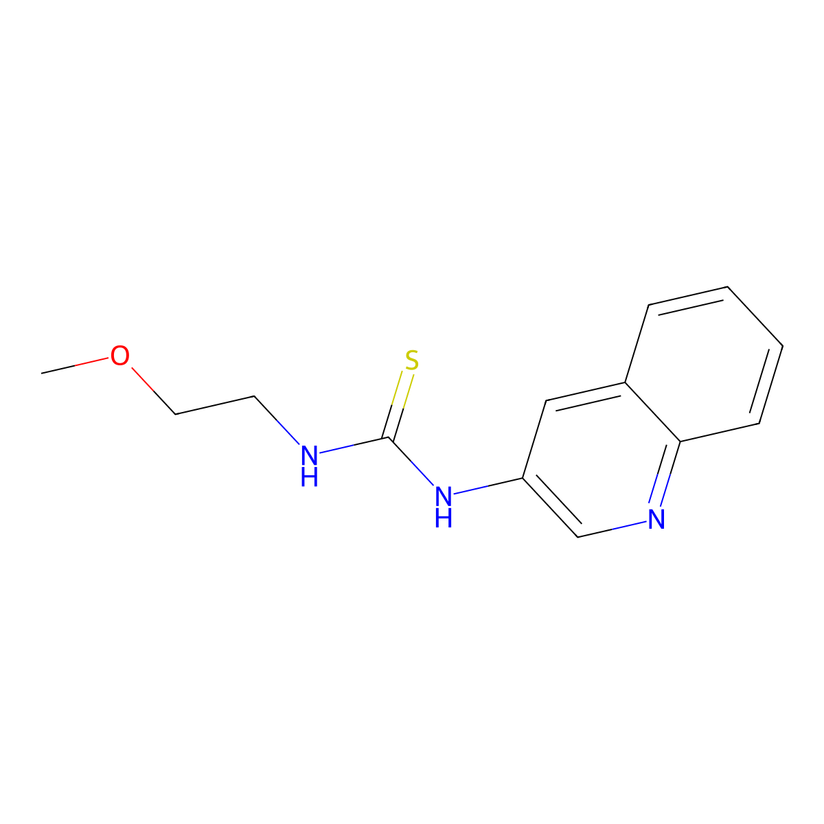 1-(2-Methoxyethyl)-3-quinolin-3-ylthiourea molecular structure, CAS 774553-40-1